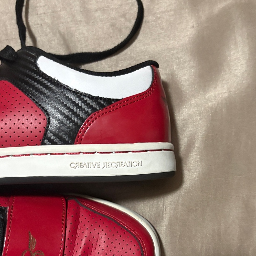 Creative Recreation Red and Black Perforated Sneakers - Picture 4 of 5